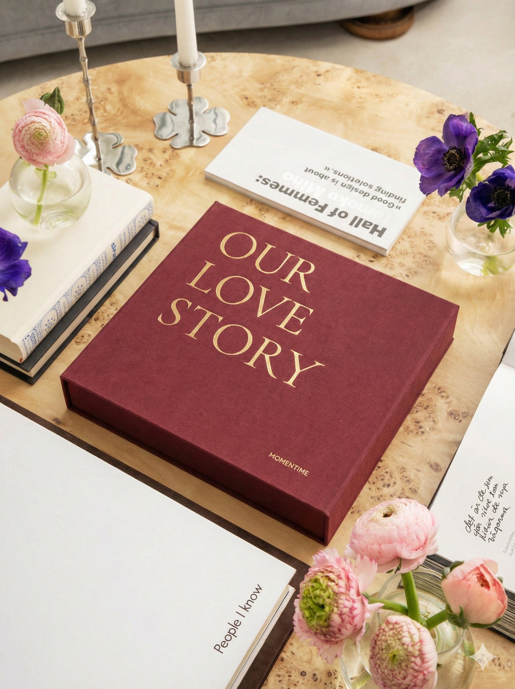 Photo Album OUR LOVE STORY Burgundy