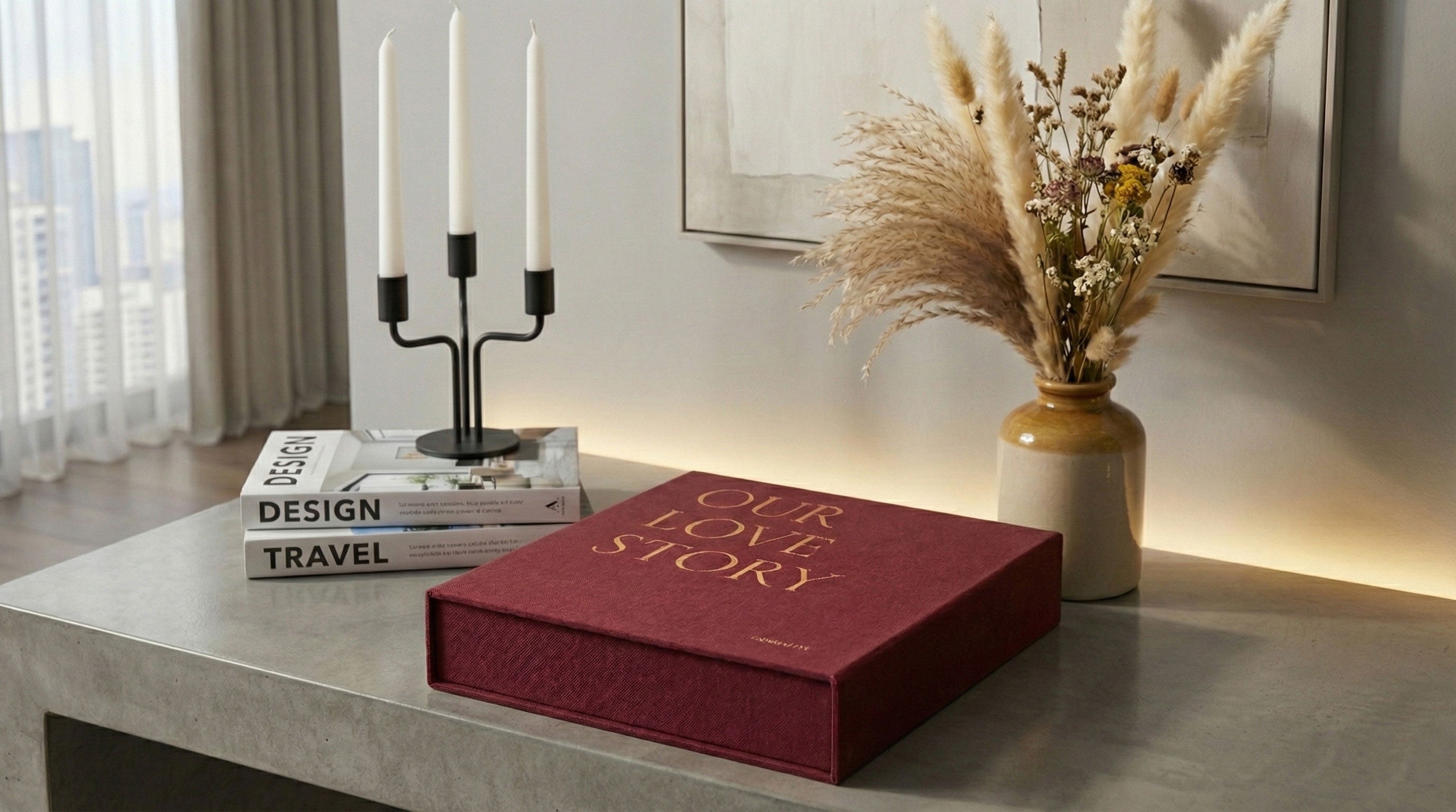 Photo Album OUR LOVE STORY Burgundy